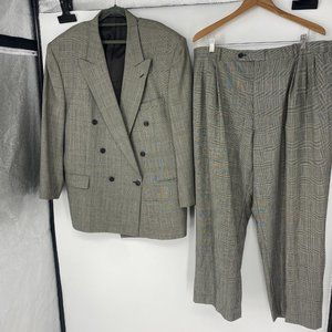 Balmain | 2pc Gray Vintage Plaid Suit